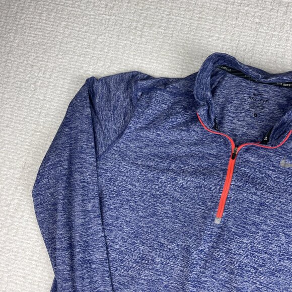 Nike Dri Fit Running Men's Large Blue/Purple 1/4 Zip Pullover 683485-457 Shirt - Picture 3 of 16